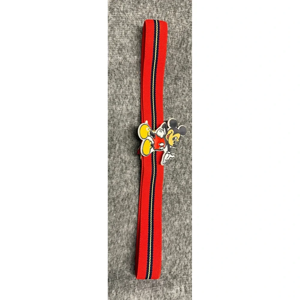 Vintage LEE Disney Mickey Mouse Donald Duck Elastic Cinch Belts Set of 2